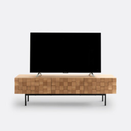 Madria 3-Door Oak Veneered TV Cabinet - thumbnail 4