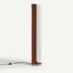 Glipie Imitation Leather and Linen Floor Lamp - thumbnail 1