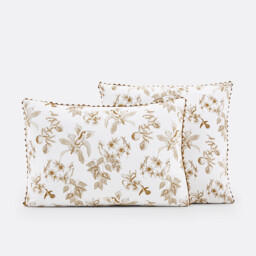 Granadille Monochrome Floral Crochet 100% Washed Cotton Pillowcase - thumbnail 1