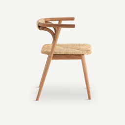 Fermyo Table Armchair in Oak and Straw - thumbnail 4