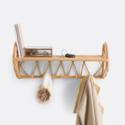 Malu Rattan Wall Rack with 5 Hooks - thumbnail 3