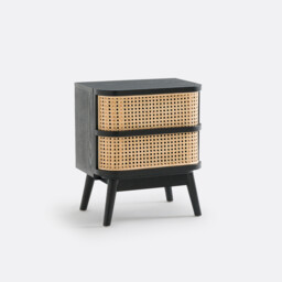 Laora Cane Bedside Table with 1 Drawer