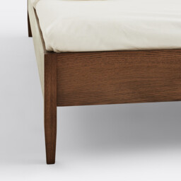 Madara Solid Oak and Walnut-Stained Veneer Bed with Bed Base - thumbnail 4