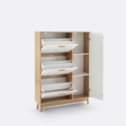 Sheldon Shoe Cabinet with 3 Compartments & 1 Cupboard - thumbnail 4