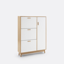 Sheldon Shoe Cabinet with 3 Compartments & 1 Cupboard - thumbnail 1