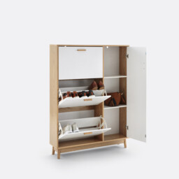 Sheldon Shoe Cabinet with 3 Compartments & 1 Cupboard - thumbnail 3