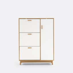 Sheldon Shoe Cabinet with 3 Compartments & 1 Cupboard - thumbnail 2