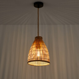 Aleandro 20cm Diameter Bamboo Ceiling Light - thumbnail 3
