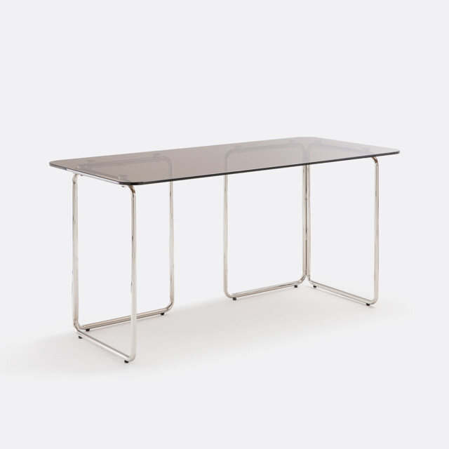 Socer Desk in Glass and Chromed Steel - image 1