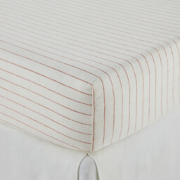 Linot Striped Washed Linen 30cm Flap Fitted Sheet - thumbnail 3