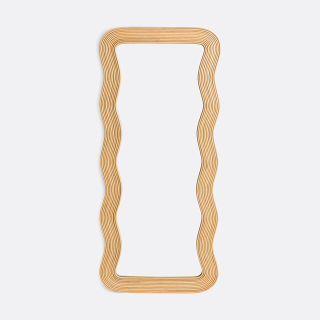 Kiza 180cm High Wavy Rattan Mirror - image 1