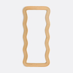 Kiza 180cm High Wavy Rattan Mirror - thumbnail 1