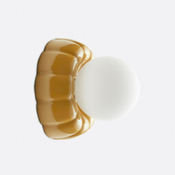 Holi Fluted Wall Light Or Ceiling Light in Ceramic and Opal Glass