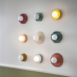 Holi Fluted Wall Light Or Ceiling Light in Ceramic and Opal Glass - thumbnail 3