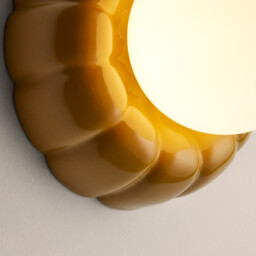 Holi Fluted Wall Light Or Ceiling Light in Ceramic and Opal Glass - thumbnail 4
