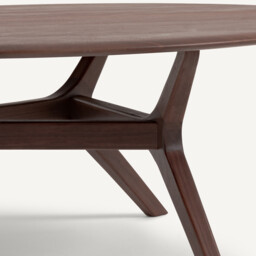 Maricielo Solid Walnut 90cm Diameter Coffee Table - thumbnail 4