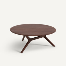 Maricielo Solid Walnut 90cm Diameter Coffee Table - thumbnail 3