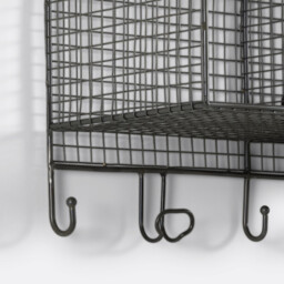 Areglo 9-Hook Metal Wall Shelf Rack - thumbnail 2