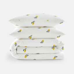 Citron 50% Recycled Cotton Duvet Set with Square Pillowcase - thumbnail 3