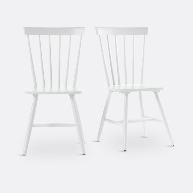 Set of 2 Jyko Spindle Back Chairs in Solid Rubberwood - image 1