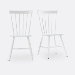 Set of 2 Jyko Spindle Back Chairs in Solid Rubberwood - thumbnail 1