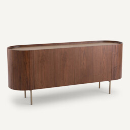 Aslen Sideboard in Walnut, Veneer and Leather - thumbnail 1