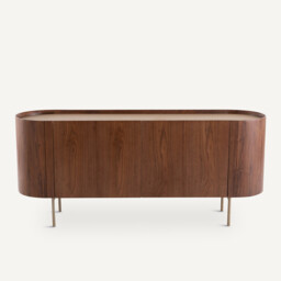 Aslen Sideboard in Walnut, Veneer and Leather - thumbnail 3