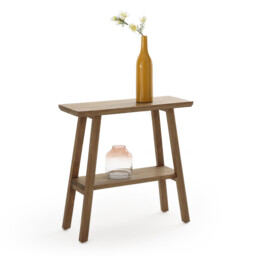 Asayo Solid Elm Two Tier Console Table - thumbnail 1