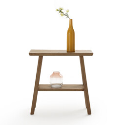 Asayo Solid Elm Two Tier Console Table - thumbnail 2