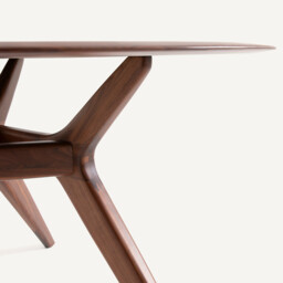 Maricielo Round Solid Walnut Table - thumbnail 4