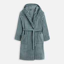 Bagno Striped Velvet Terry Hooded Bathrobe 450g - thumbnail 1