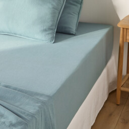 Marnie Fitted Sheet in Washed Cotton/Linen, 30cm Flap - thumbnail 2