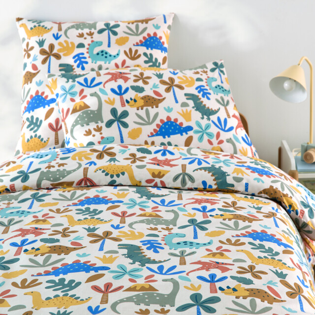 Dino Dinosaur Print 30% Recycled Cotton Child's Duvet Cover - image 1