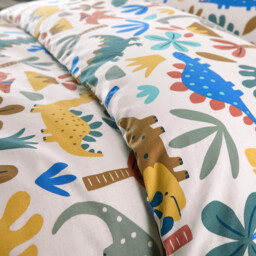 Dino Dinosaur Print 30% Recycled Cotton Child's Duvet Cover - thumbnail 3