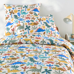 Dino Dinosaur Print 30% Recycled Cotton Child's Duvet Cover - thumbnail 1