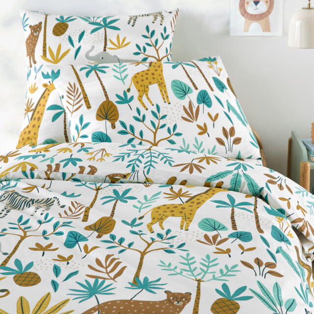 Jungle Animal Print 30% Recycled Cotton Child's Duvet Cover - image 1