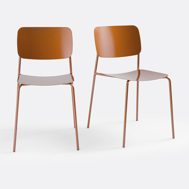 Set of 2 Urbani Metal Chairs