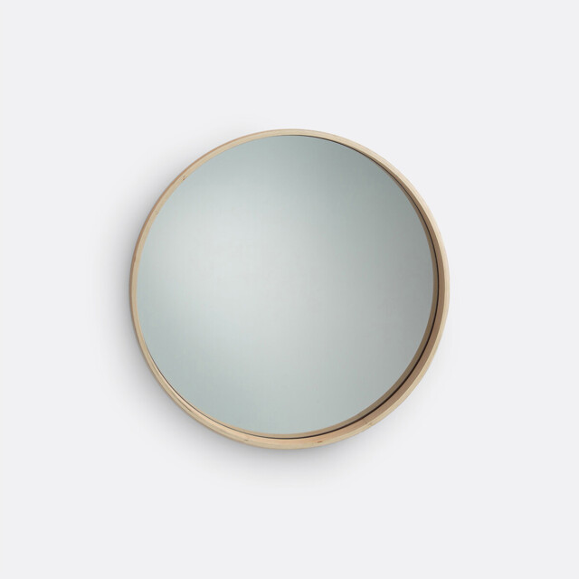Alaria 59cm Diameter Round Oak Veneer Mirror - image 1