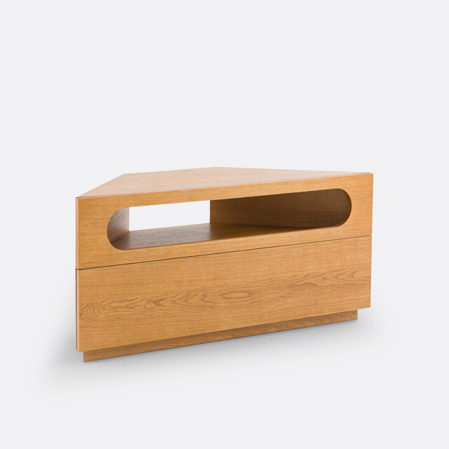Vonti Oak Veneer Corner TV Cabinet - image 1