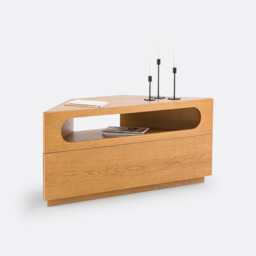 Vonti Oak Veneer Corner TV Cabinet - thumbnail 3
