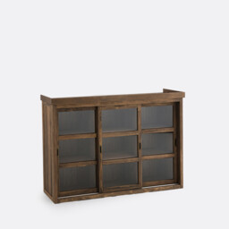 Lunja Dresser with 3 Glass Doors in Solid Pine and MDF - thumbnail 3