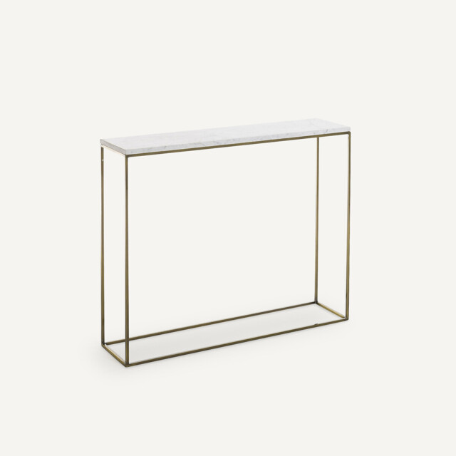 Mahaut Aged Brass & Marble Console Table - image 1
