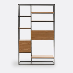 Vaulty Wired Bookcase in Iron and Oak Veneer - thumbnail 3