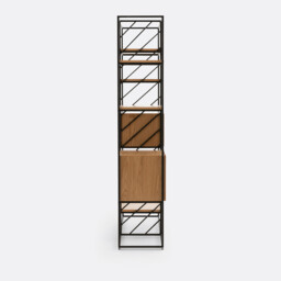 Vaulty Wired Bookcase in Iron and Oak Veneer - thumbnail 4