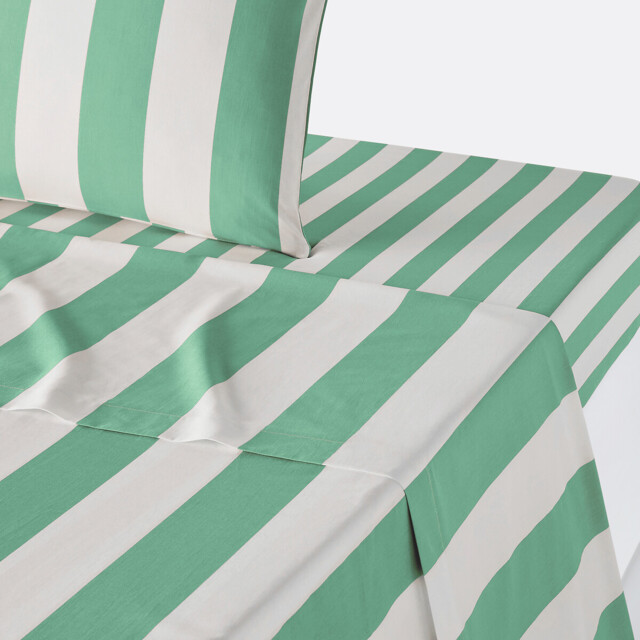 Hendaye Green Cotton Flat Sheet - image 1