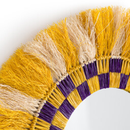 My Beautiful Mirror 90cm Diameter Coloured Raffia Mirror - thumbnail 3