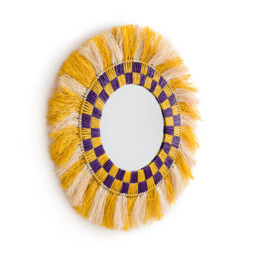 My Beautiful Mirror 90cm Diameter Coloured Raffia Mirror - thumbnail 2