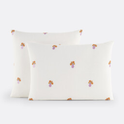 Ariette Embroidered Cotton Vintage Pillowcase - thumbnail 1