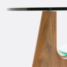 Aiole Glass and Walnut Double-Top Coffee Table - thumbnail 3
