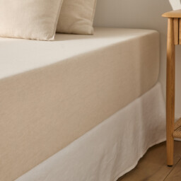 Marnie Fitted Sheet in Washed Cotton/Linen, 30cm Flap - thumbnail 1
